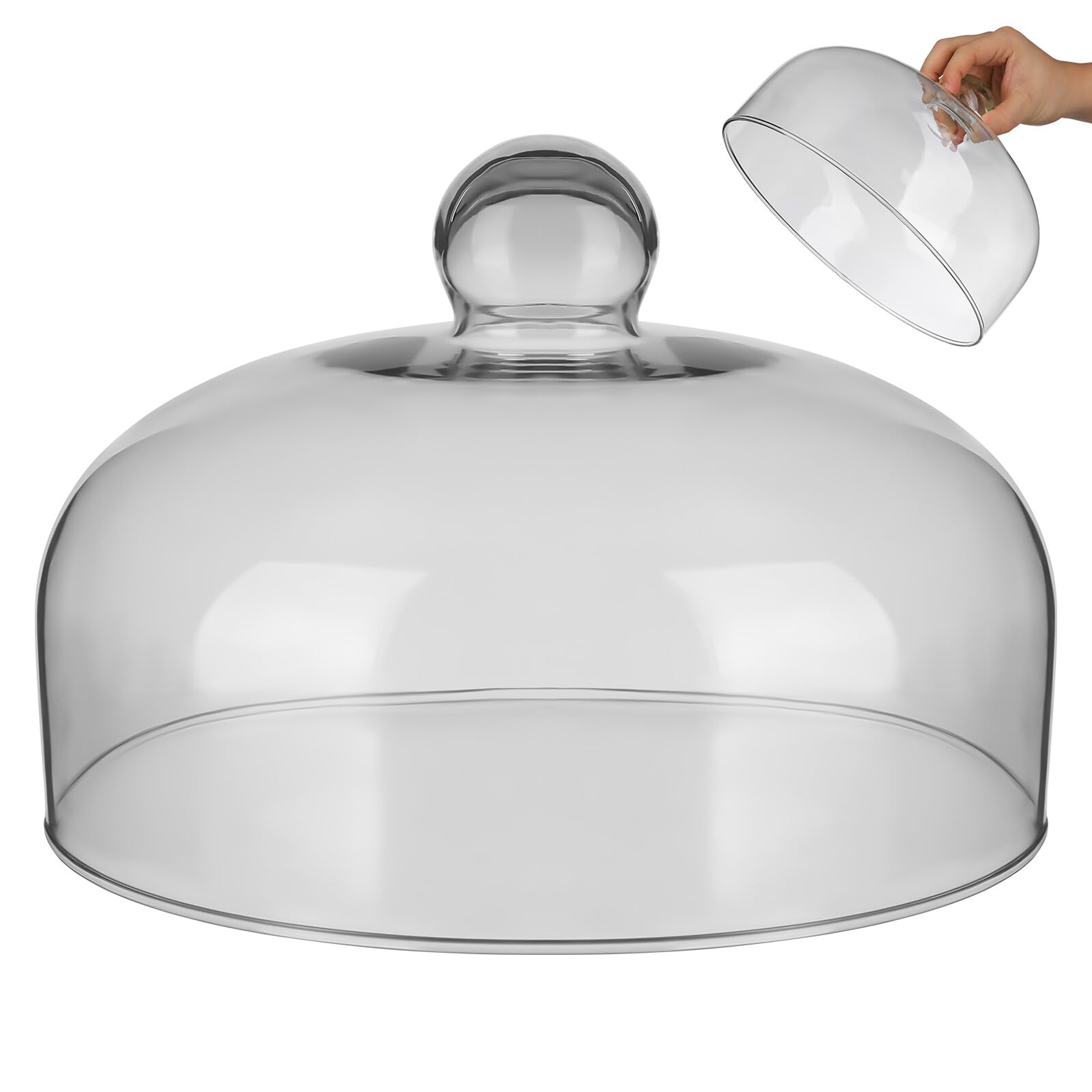 Beavorty Cloche Alimentaire en Verre pour Gâteau Couvercle Transparent sans Plomb Protection Alimentaire pour Rangement la Maison