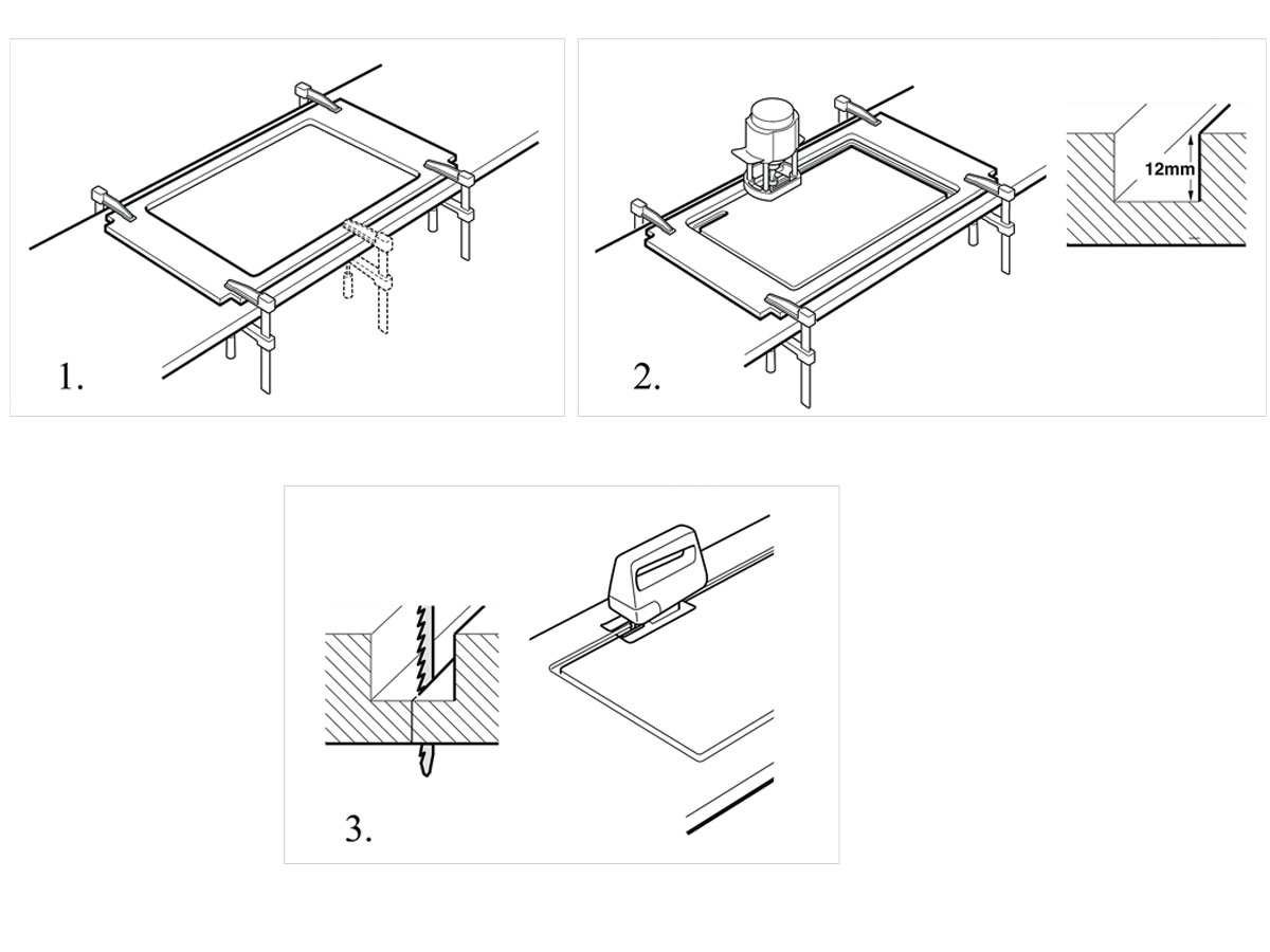 Bosch HEZ395601 Backofen- und Herdzubehör/Kochfeld/Schablone für Einbaurahmen 60 cm