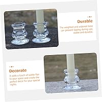 Vista 2 de Housoutil Juego de portavelas de cristal con base ponderada para decoración y eventos
