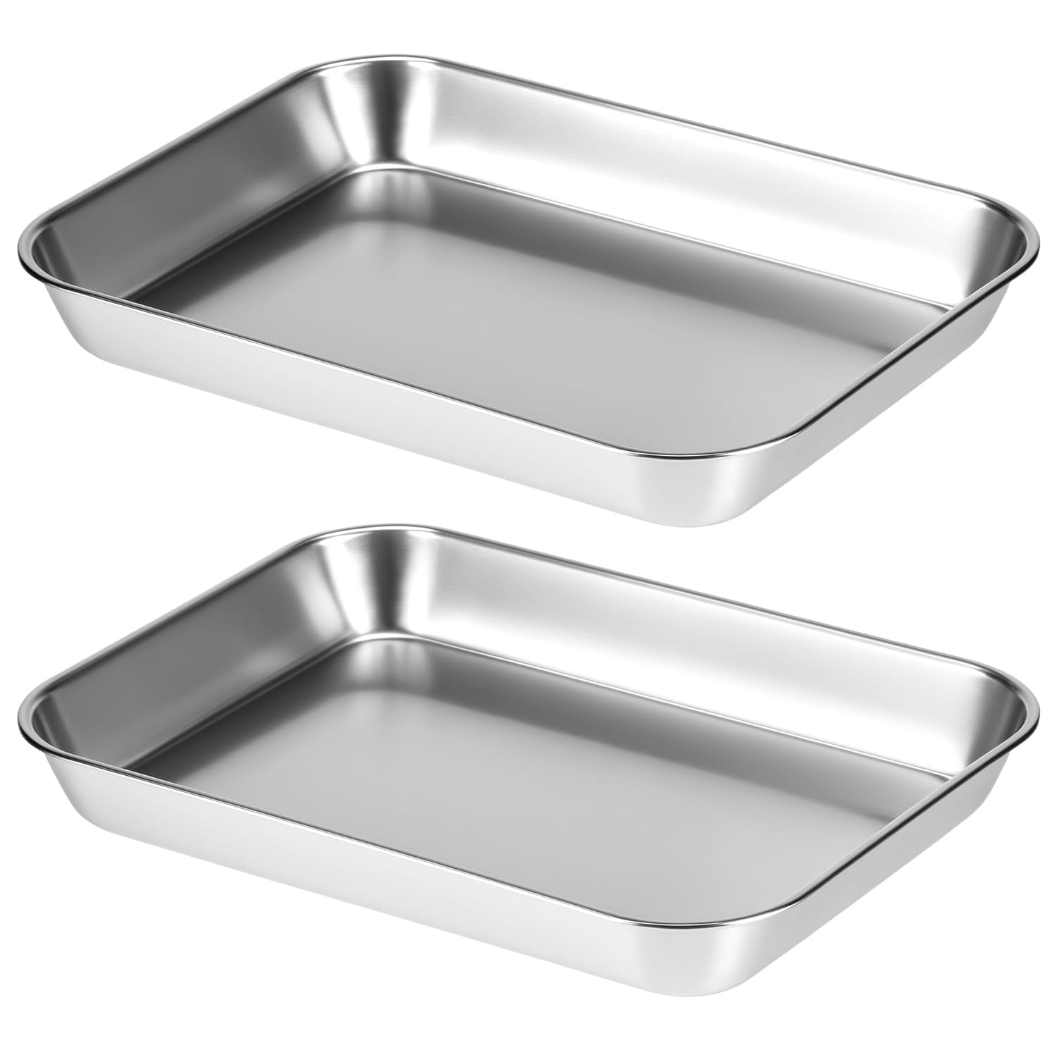 Plateau d'instruments de laboratoire QWORK en acier inoxydable 304 - Lot de 2