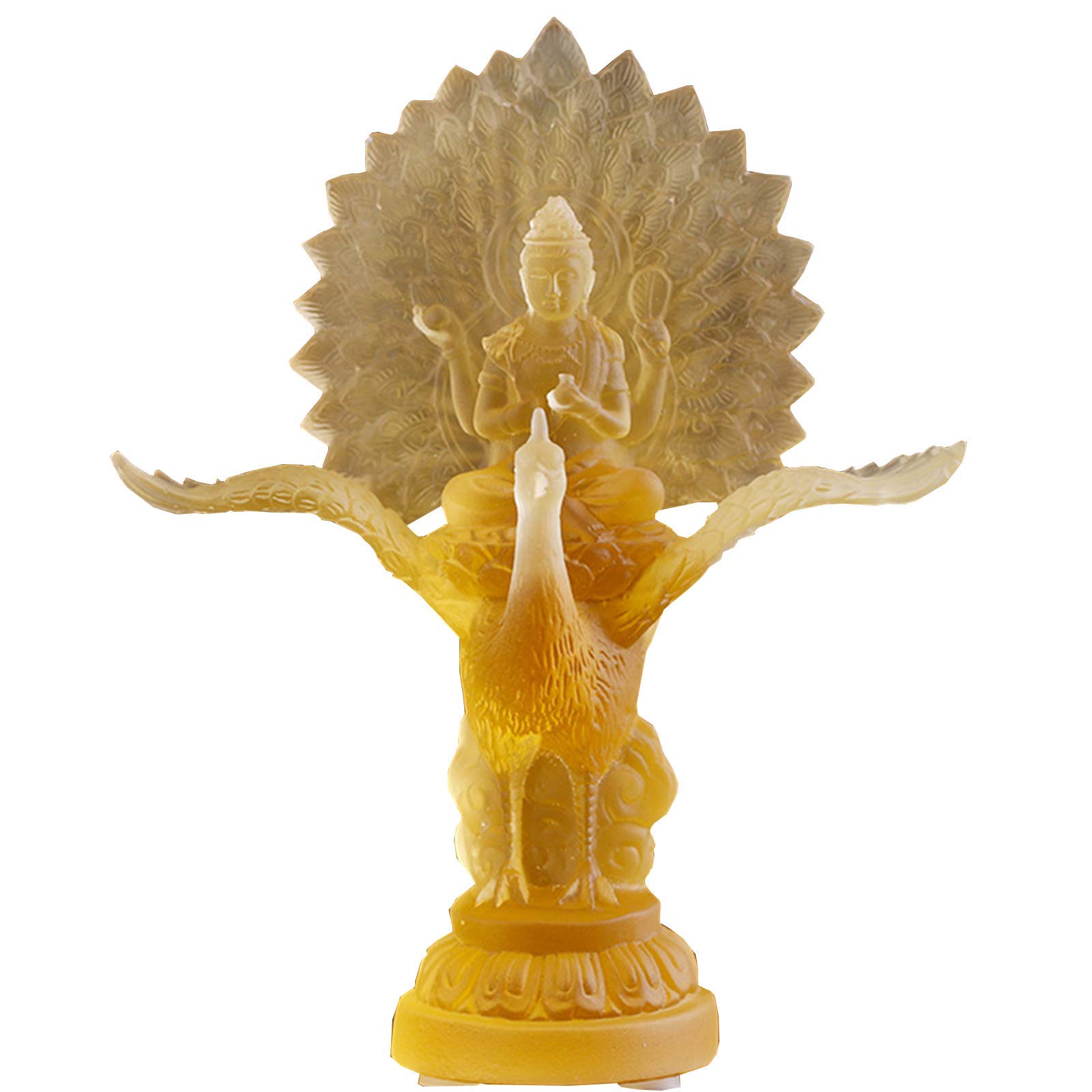 Statue di Buddha in Meditazione per la casa, Peacock King Religione Scultura Ornamenti Feng Shui Statuetta Fatta a Mano per Decorazioni per Ufficio Desktop di casa,Blue