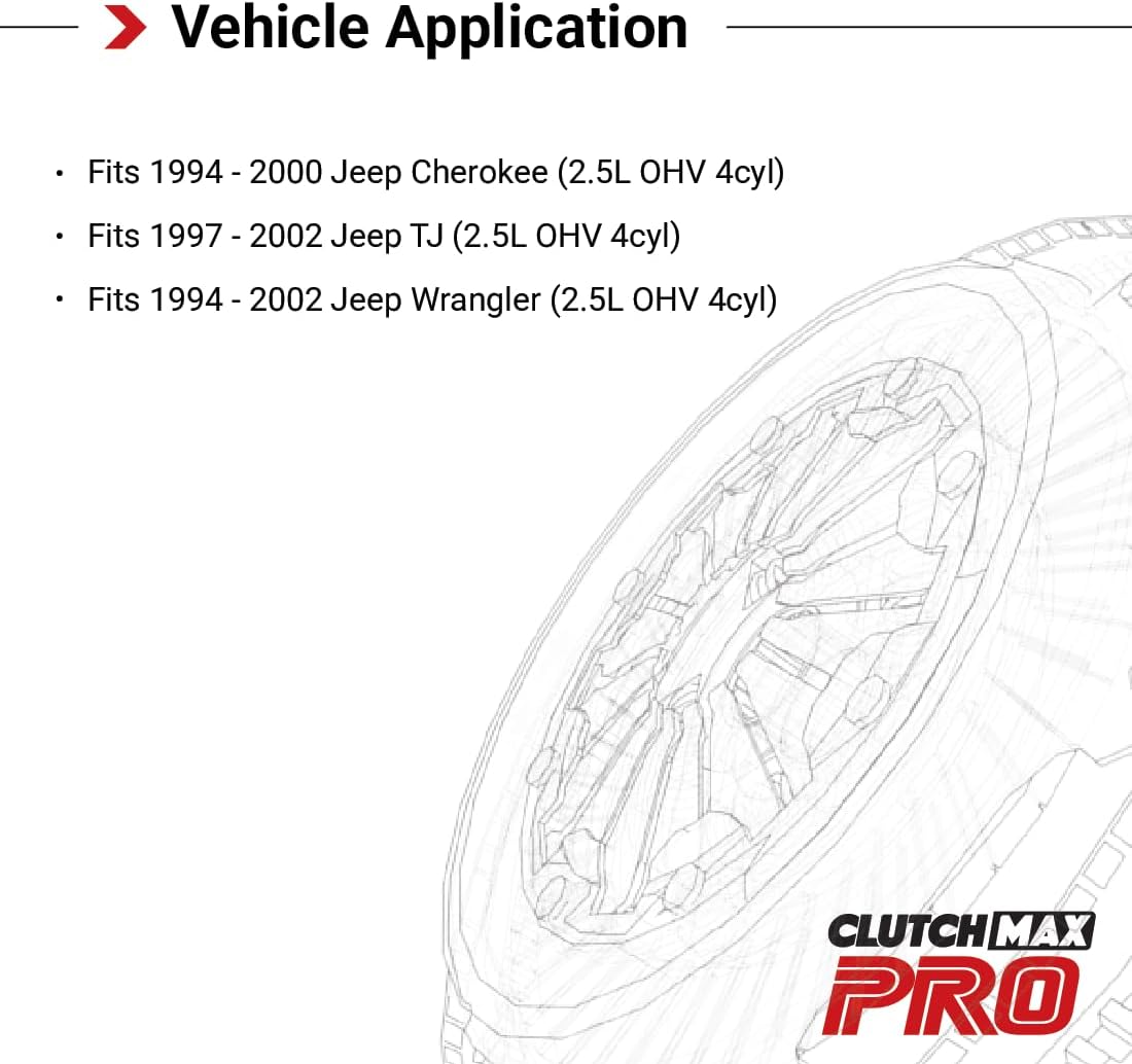 CMP Stage 2 Sport Clutch Kit with Flywheel fits 1994 1995 1996 1997 1998 1999 2000 Cherokee 1994-2002 Wrangler 1997-2002 TJ 4cyl 2.5L