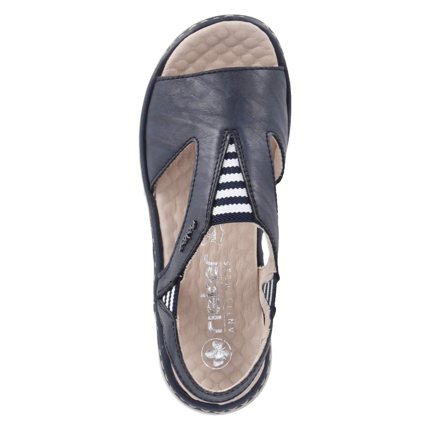 Rieker Sandały damskie, ciemnoniebieskie, syntetyczne, niebieski, 39 eu