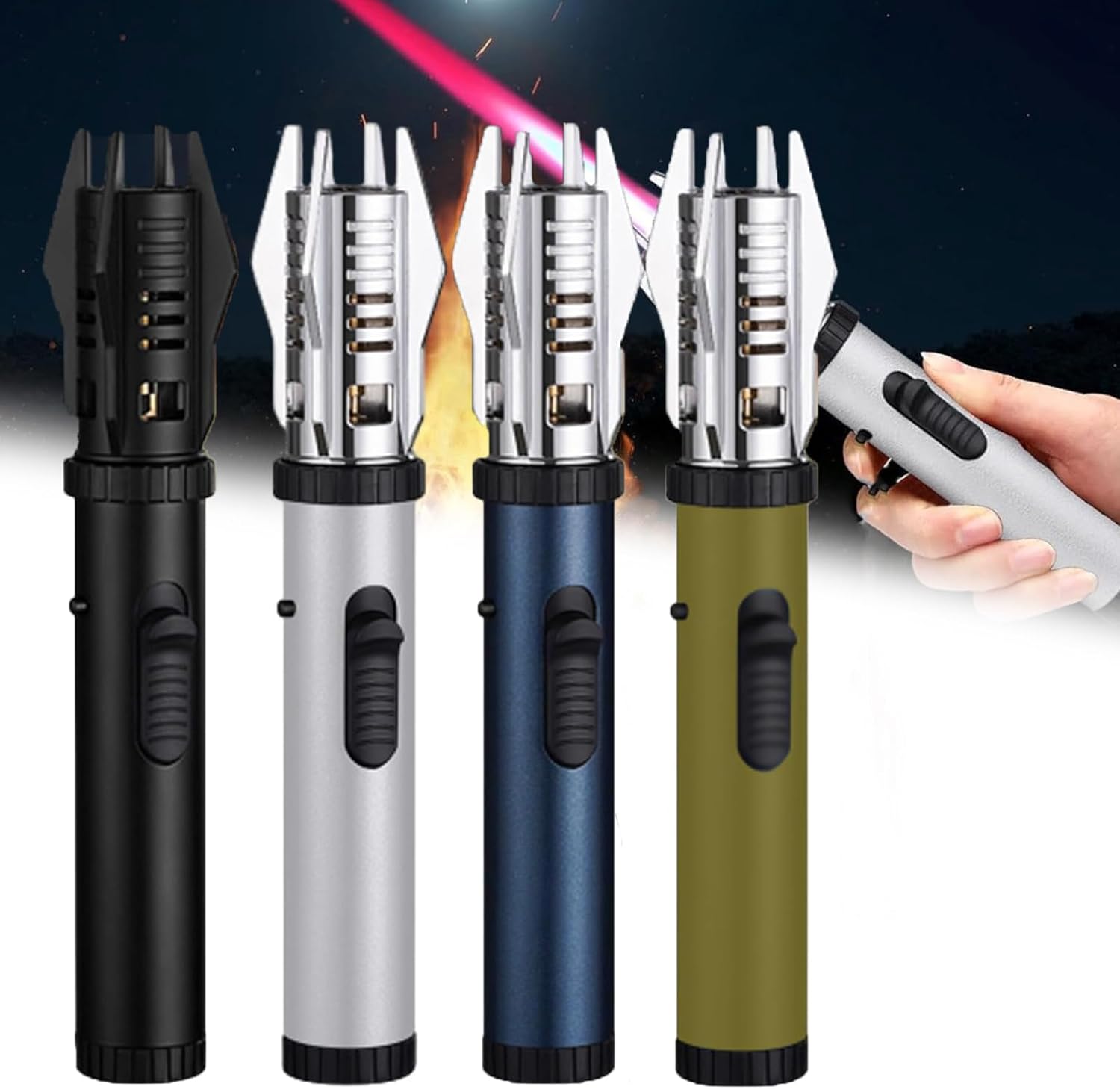 Camping Outdoor Windproof Straight Flame Lighter, StraightFlameLighter, Windproof Straight FlameLighter, Household Kitchen TorchLighter