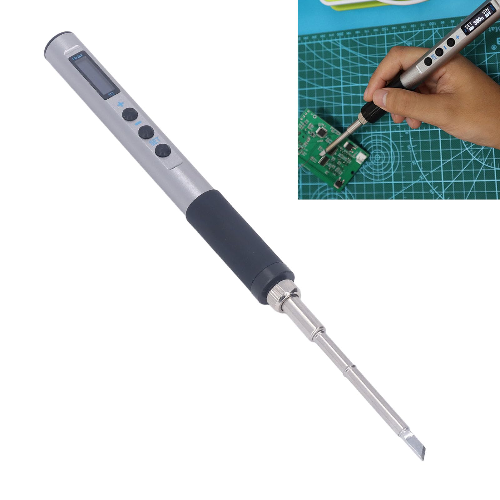Cyfrowy wyświetlacz lutownica USB elektryczny długopis lutowniczy 5V 20V 65W regulowana temperatura 180-450 ℃ PD podwójny tryb