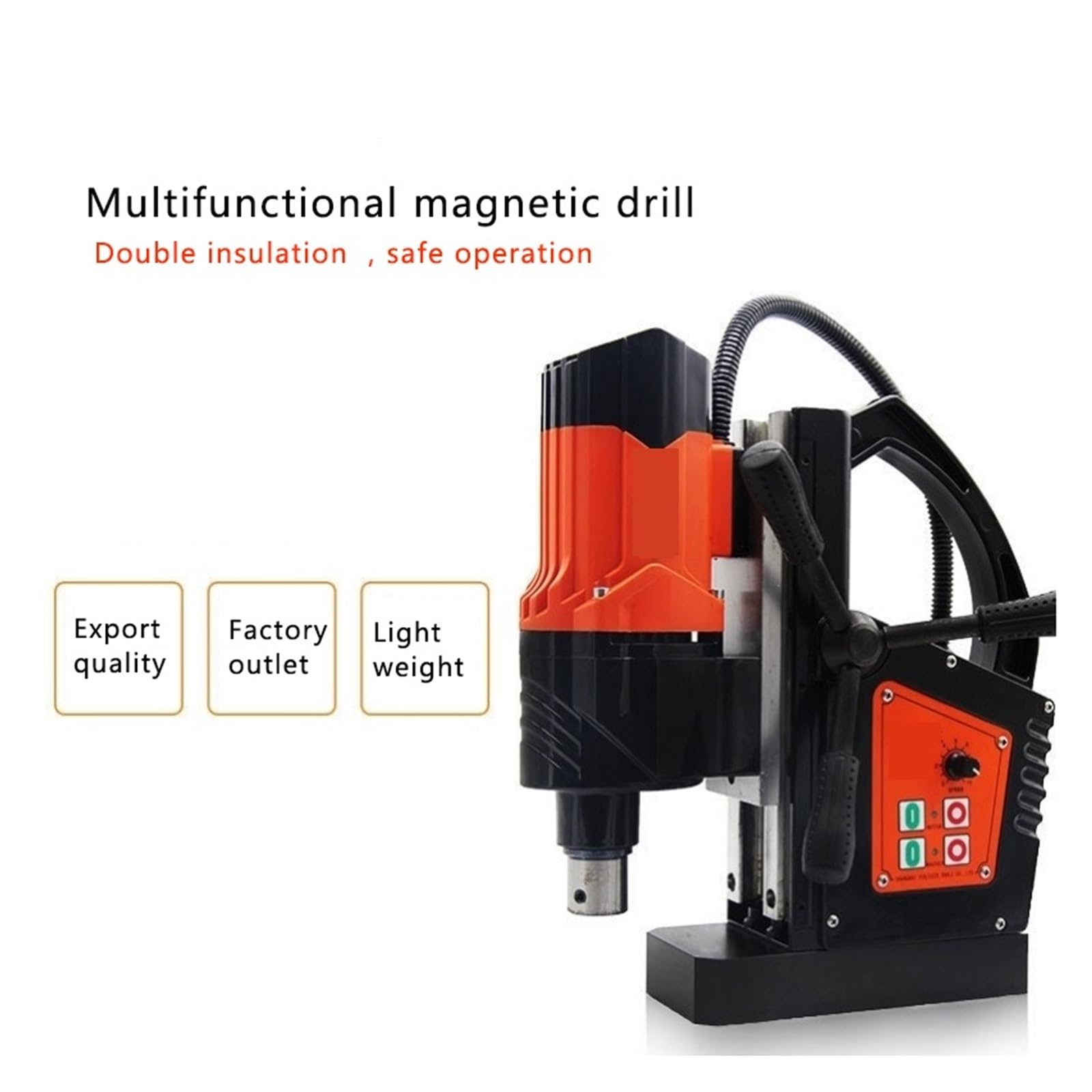 Taladro de columna Taladro Magnético De 800W, Base Magnética Rotativa Eléctrica Industrial, Velocidad Ajustable, Máquina De Taladrar Hacia Adelante Y Hacia Atrás