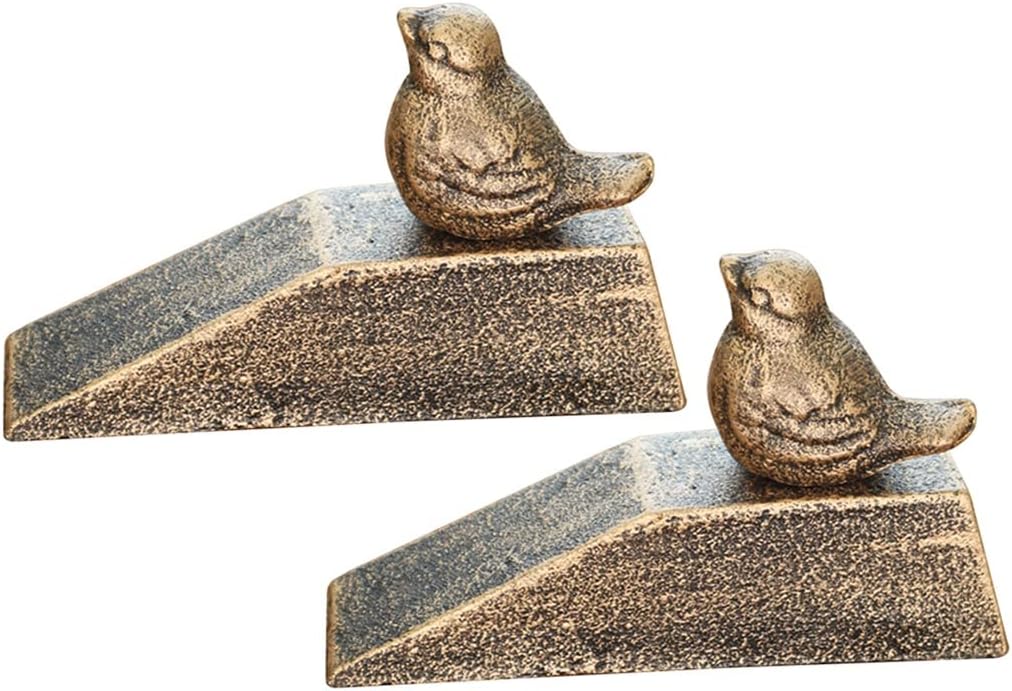 Door Wedge Stopper Apartment Anti-Collision and Wear-Resistant Fixed Door Stops, Classical Industrial Style Bird Decoration Door Stopper, (Color : Black, Size : 13.8 * 4.7 * 7.3cm)