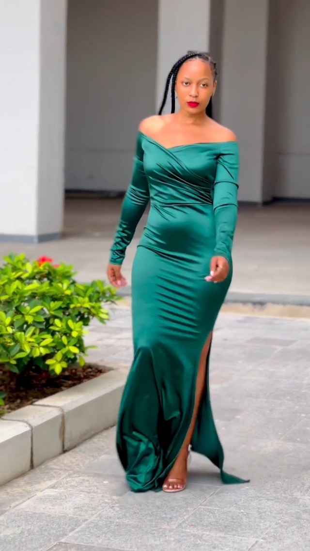 Amazon.com: LKOUS Womens Sexy Evening Party Dresses, Solid Color Long  Sleeves Split Floor Length Maxi Long Dress : Clothing, Shoes & Jewelry