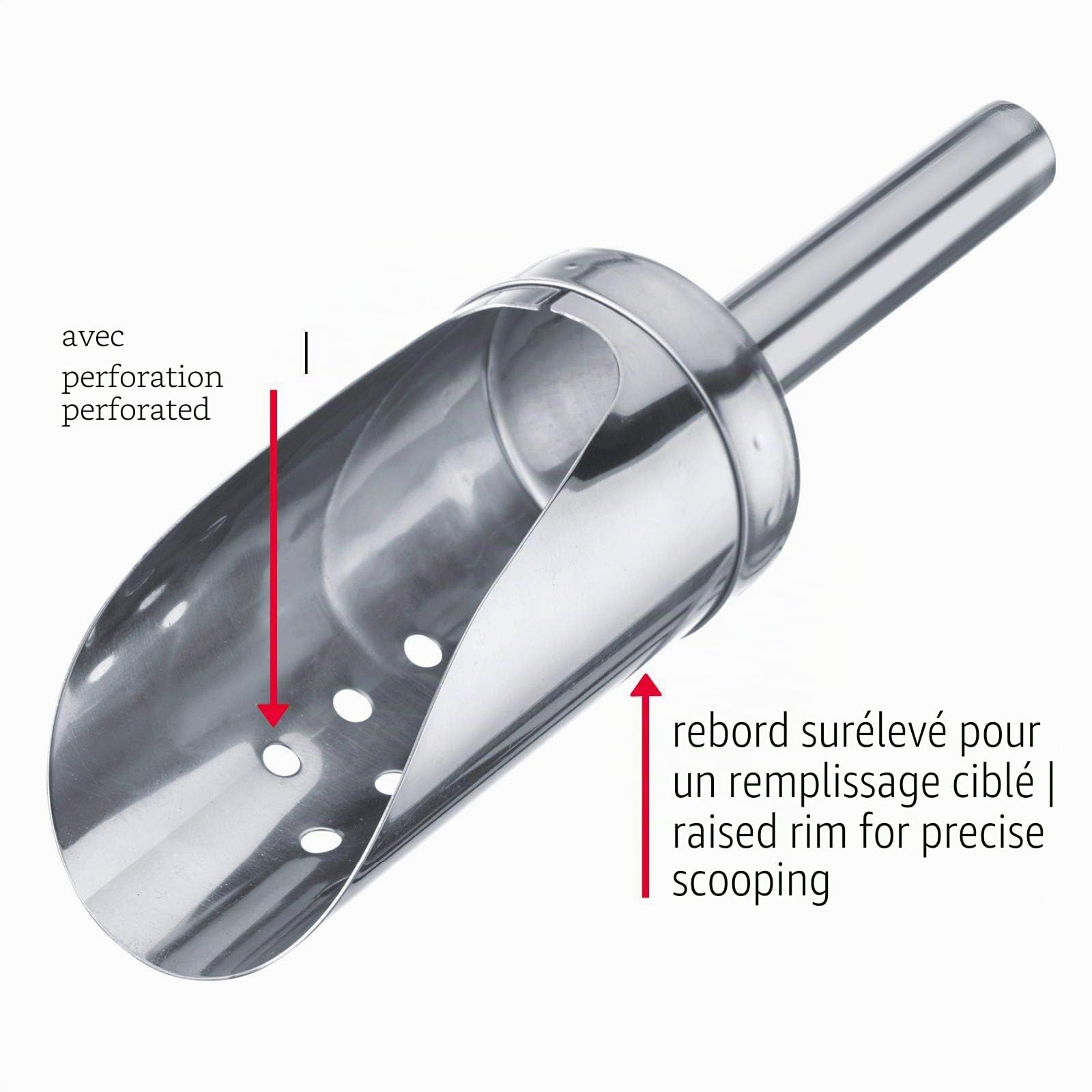 Westmark Pelle à Glace/Glace pour Glace Concassée et Glaçons, Volume: 120 ml, Perforé, Rond, Acier Inoxydable, Argent, 91222270