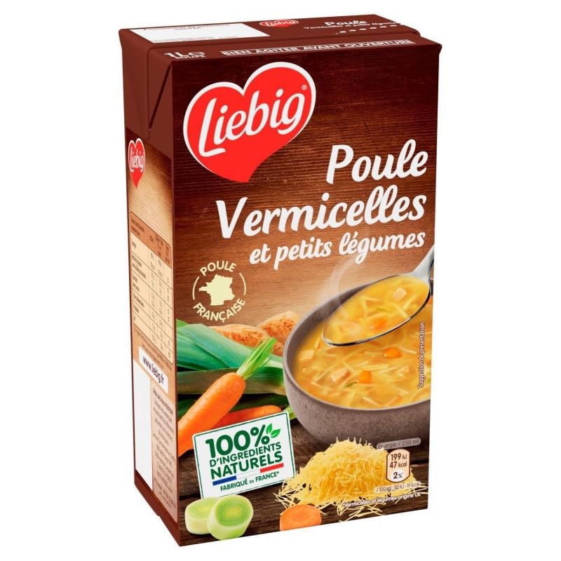LIEBIG Bouillon de Poule Française avec Vermicelles & Petits Légumes 1030g - Savoureuse Soupe Maison aux Saveurs Authentiques - Le Lot De 3