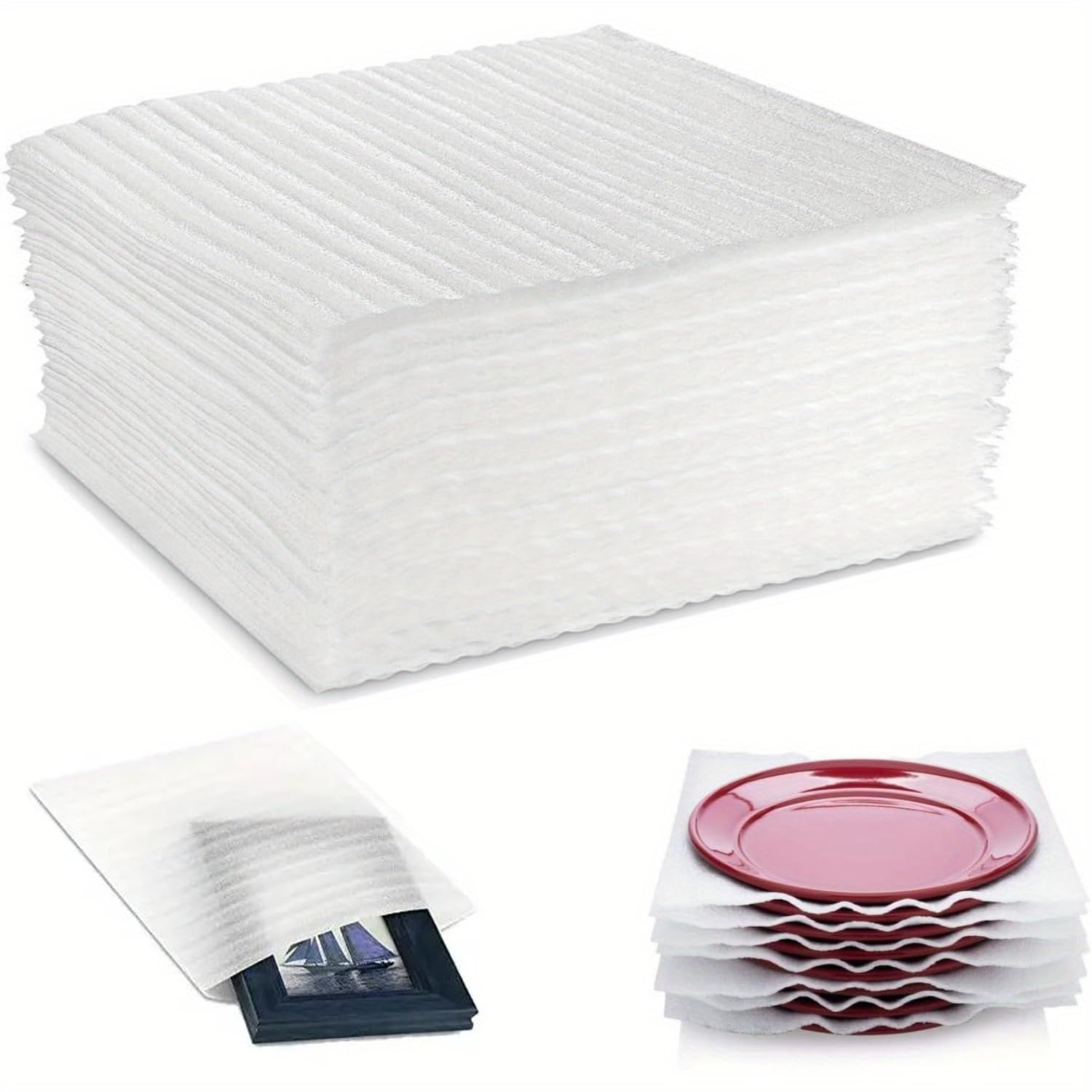 100 pièces feuilles de mousse de coussin, pochettes d'emballage en mousse mobile de 40 x 30 cm, fournitures de déménagement pour l'emballage et la boîte d'expédition pochettes d'emballage