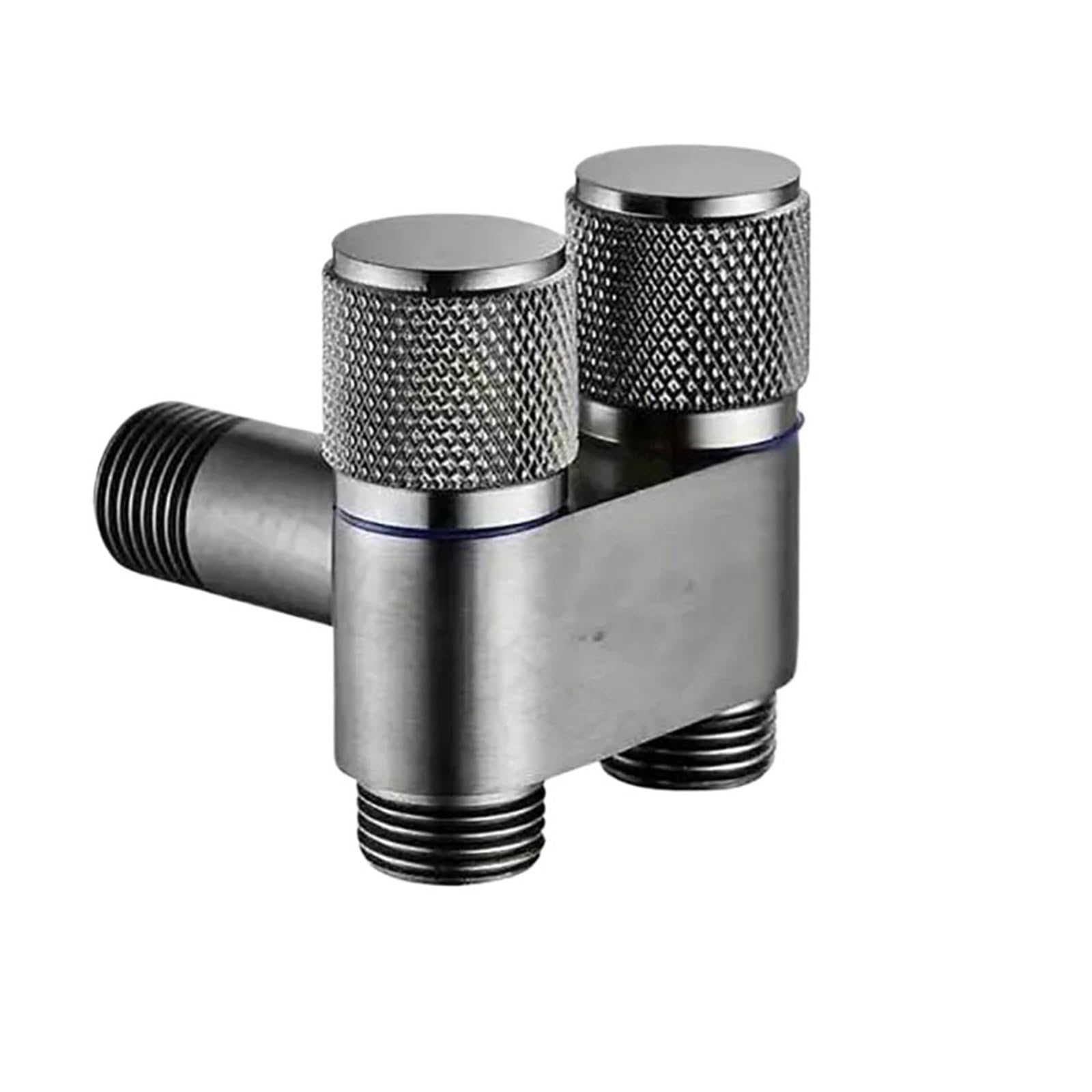 ZYCHSJXA G1/2 1 in Two Out Double Control Washing Machine Faucet Toilet Triangle Valve Stop Bathroom Parts(Gery)