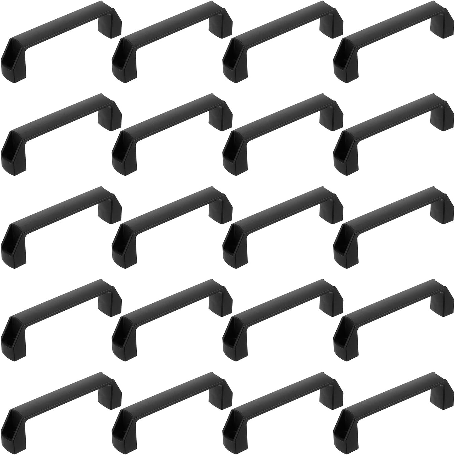 uxcell 20 Pack Rectangular Plastic Pull Handle, 120mm/4.7 Inch Hole Center Cabinets Pull for Drawer Luggage Mechanical Equipment Garages, Black