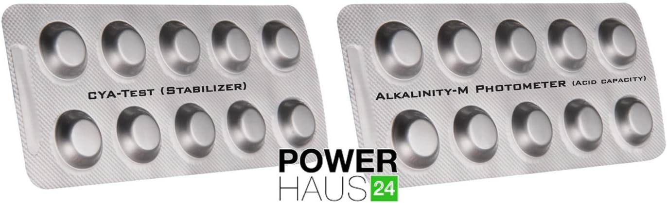 Power HAUS24 – 20 Photometer Test Tablets – Alkaline 10 Pack M, 10x CYA Test