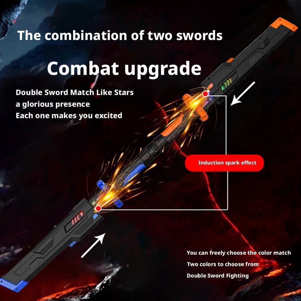 Espada Katana Con Luz LED, Sonido Y Efecto De Humo Para Cosplay, Halloween Y Exhibición – Modelo Sparkblade En Naranja