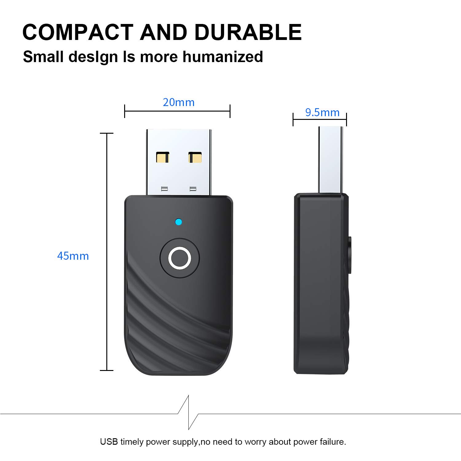 Trasmettitore e ricevitore Bluetooth 3 in 1, 3,5 mm, adattatore USB, Bluetooth, trasmettitore Bluetooth, per TV Home Sound System