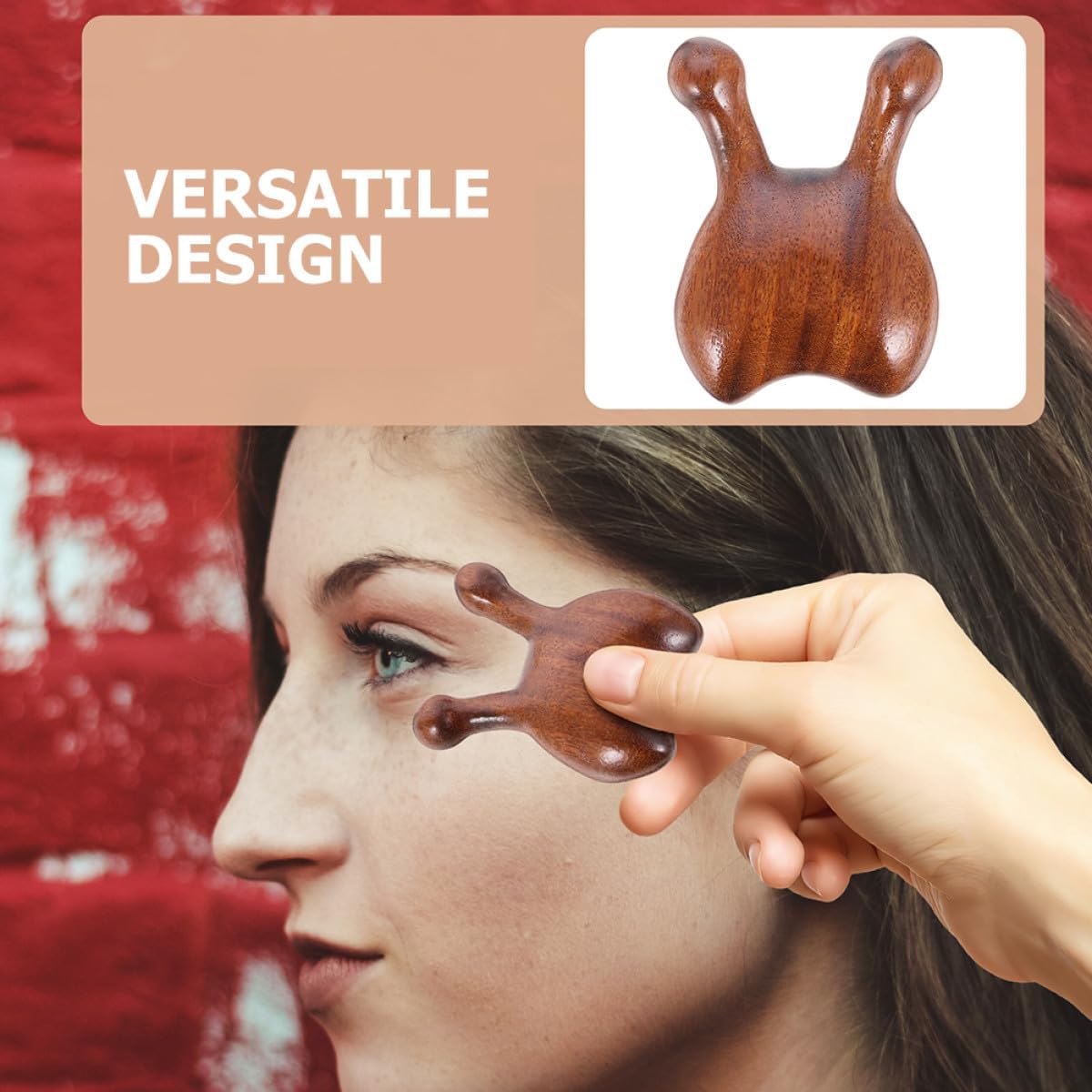 Wooden Scalp and Nose Acupoint Massager Comb 2pcs Set with Face Guasha Scraper Tool for Meridian Stimulation, Hair Loss Prevention, and Relaxation
