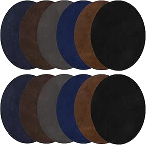 Toppe Termoadesive Per Jeans - 12 Pezzi Ovali | 6 Colori | Finta Pelle Scamosciata | Per Riparazione E Decorazione