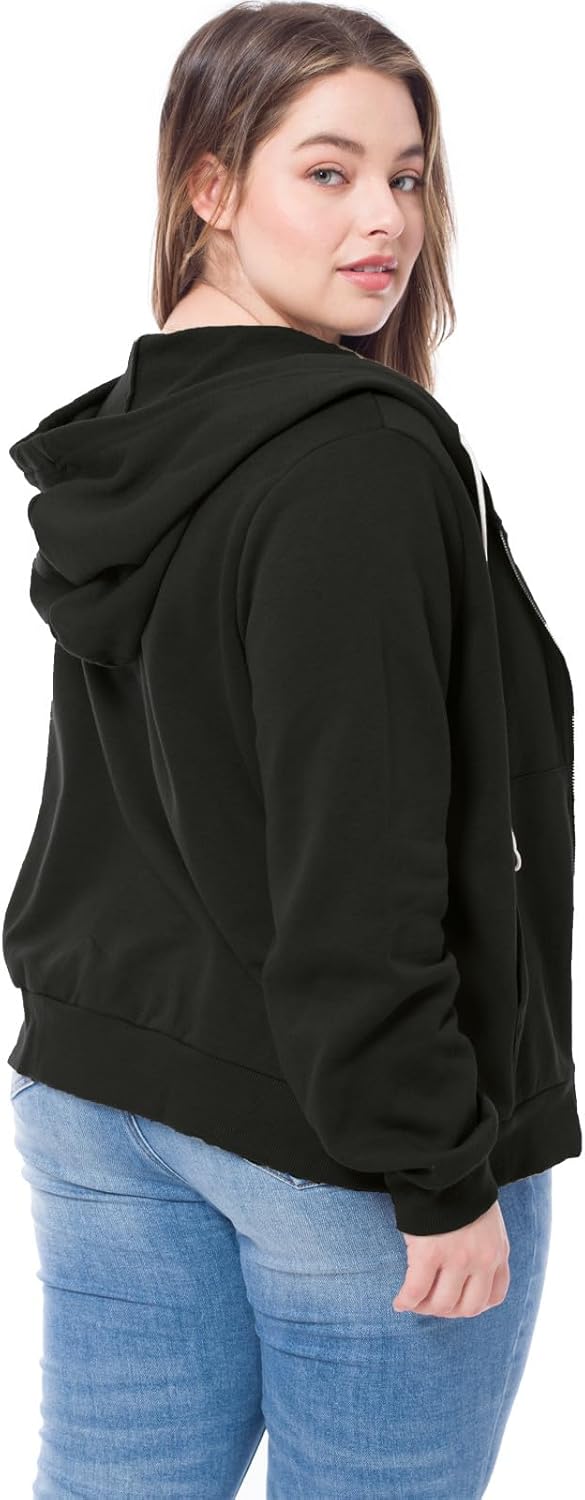 MixMatchy Women's Hooded Sweatshirts Jacket Casual Drawstring Zip Up Hoodie with Pocket - Image 6
