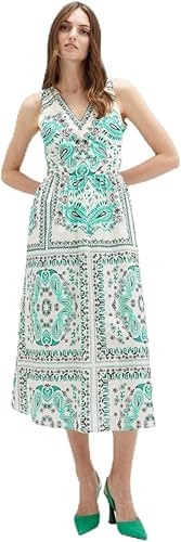 Motivi: Vestido Midi con Estampado Fular Verde 38 Spring Summer 24