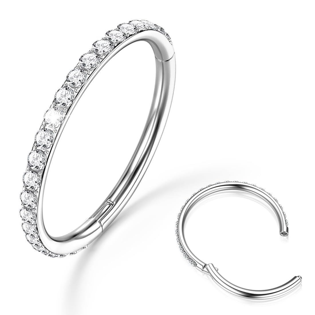 LoveVoos 2Pcs 14G 1.2MM Piercing Ombligo Acero Quirurgico Piercing Ombligo Aro Septum Piercing Plata Oro Hélice Tragus Cartílago Oreja Piercing Corporal Piercing Joyas para Mujer(Oro)
