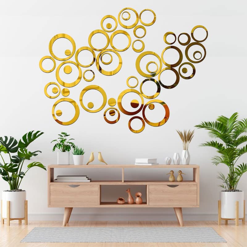 Meraki Mart Acrylic Non Glass Circle Mirror Stickers for Wall, Wall Decoration Sticker, Wall Stickers for Home, Living Room, Bedroom, Office, Garden (Golden, Pack of 30) (B0BZ4PM5QS) Amazon Price History, Amazon Price Tracker