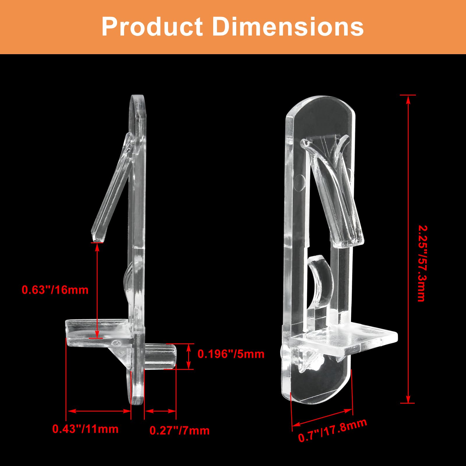 Plastic Locking Shelf Pins, 5mm, 20 Pcs, Clear — Amazon image 2