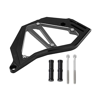 Front Sprocket Cover, Rustproof Chain Guard Cover High Strength Oxidation CNC Aluminium Alloy for Motorcycle Refitting(black)