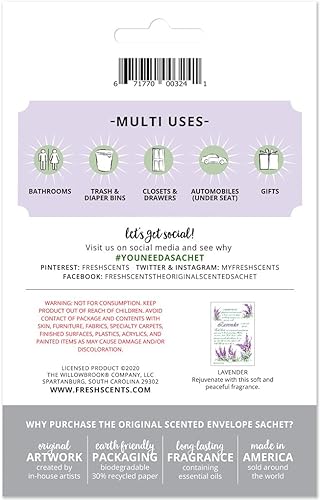 Miniatura 38 de WillowBrook Fresh Scents - Paquete de bolsitas perfumadas Hello Gorgeous Bolsas ambientadoras para cajones, armarios, autos Paquete de 6