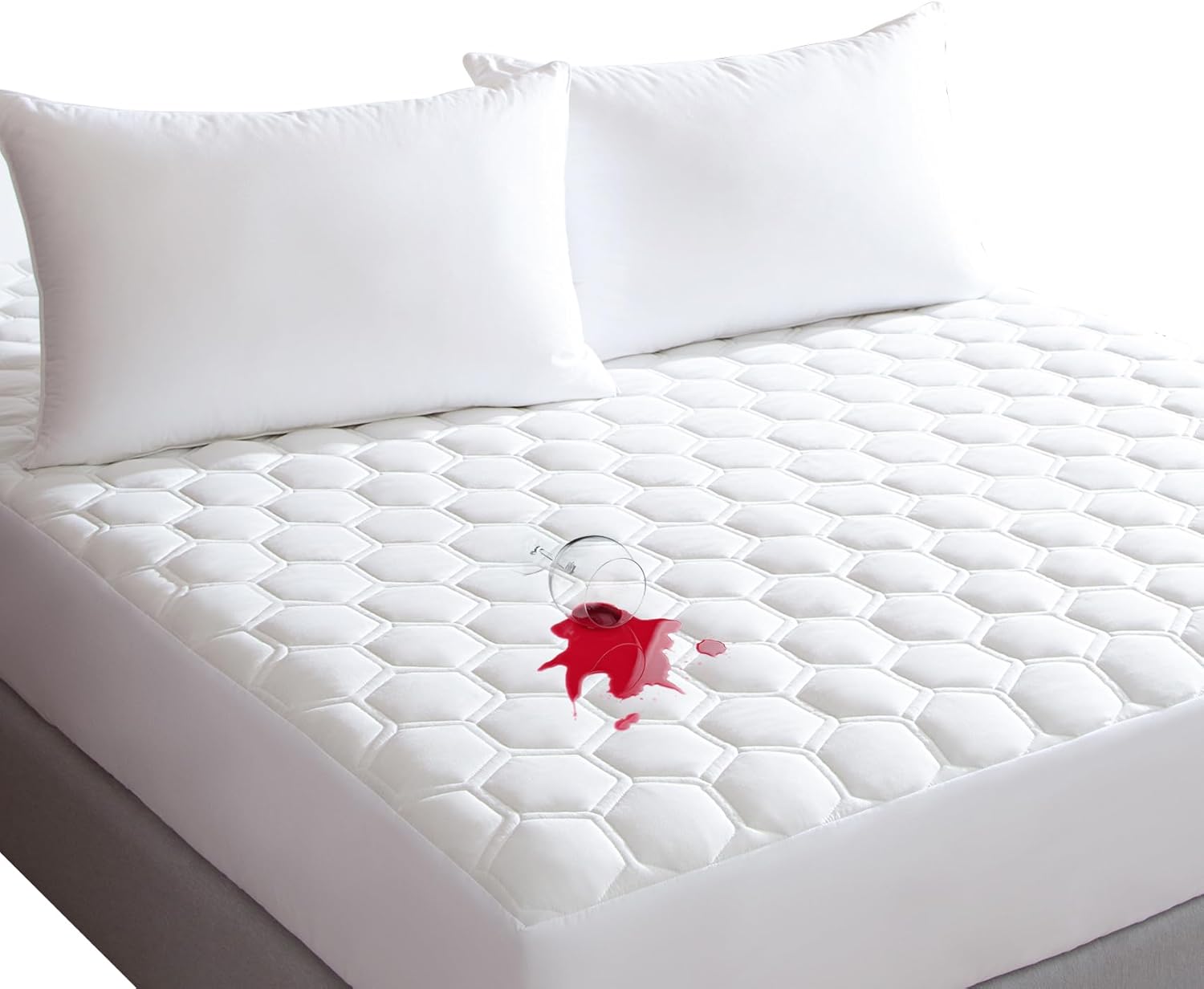 Queen Size Mattress Protector Waterproof, Incontinence Bed Pads Washable Waterproof Bed Cover Cooling Hypoallergenic Mattress Cover, Soft Breathable Quilted Mattress Pad with Deep Pockets to 21 inches