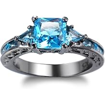 Ring for Women Gold Plated, Wedding Rings for Women Black Purple Hollow Zircon Wedding Bands