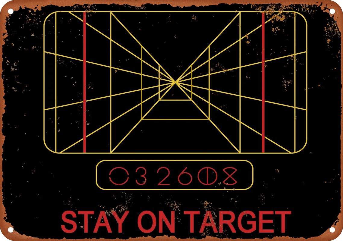 Yelacesing Metalpostera479 Stay On Target- Version 2 Poster Aluminum Metal Tin Retro Sign For Bars Restaurants Bars Hotels Zoos Cafes Metal Sign Plaque Poster 8X12 Inch