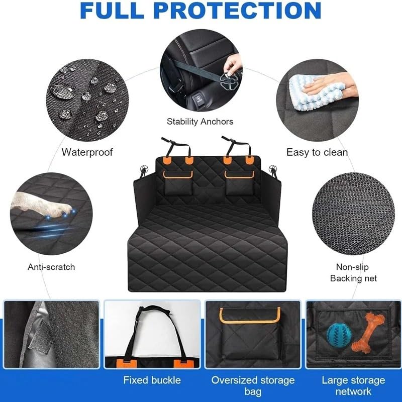 Funda impermeable de coche para viajar con tu perro protegiendo el maletero 4