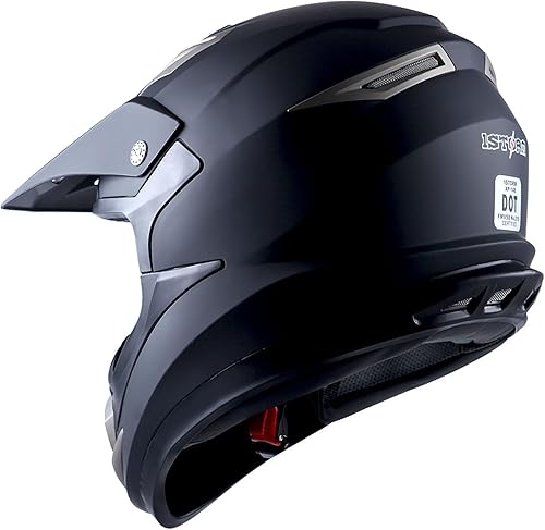 Miniatura 4 de 1Storm Casco de motocross para adultos, todoterreno, MX, BMX, ATV, motocross, mecánico, HGXP14B, fibra de carbono, negro, HGXP14B