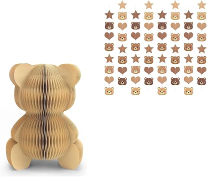 Bear Honeycomb for Bear Baby Shower Decorations,Bear Hanging Decorations Bearly Theme Bear Birthday Party Decorations
