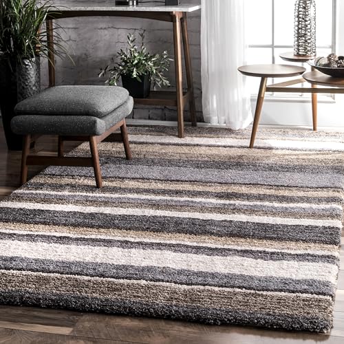 Nuloom HJZOM1I-508 Drey Striped Shag Area Rug cover