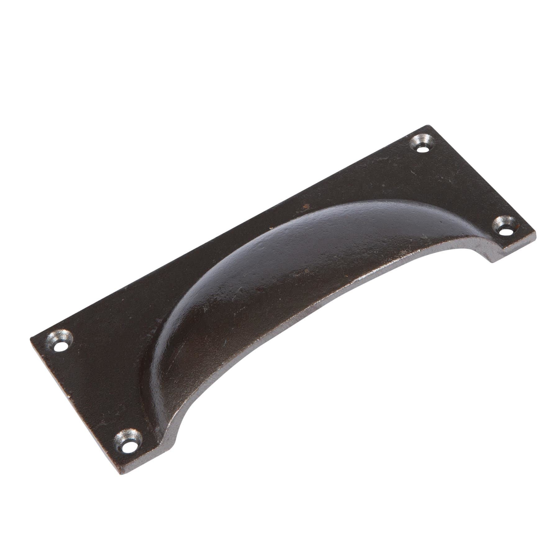 Hammer and Tongs Rectangular Cabinet Drawer Handle - W130mm x H50mm - Raw - Pack of 1 - Home Storage Cupboard Handle Door Knob Cabinet Pull Handles with Screws Included