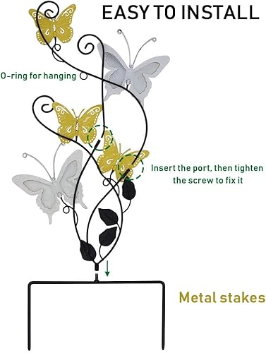 Miniatura 2 de Juegoal Decoración de estaca de jardín de mariposa de 28 pulgadas, decoración de arte de pared de metal, regalo ideal para el día de la madre,