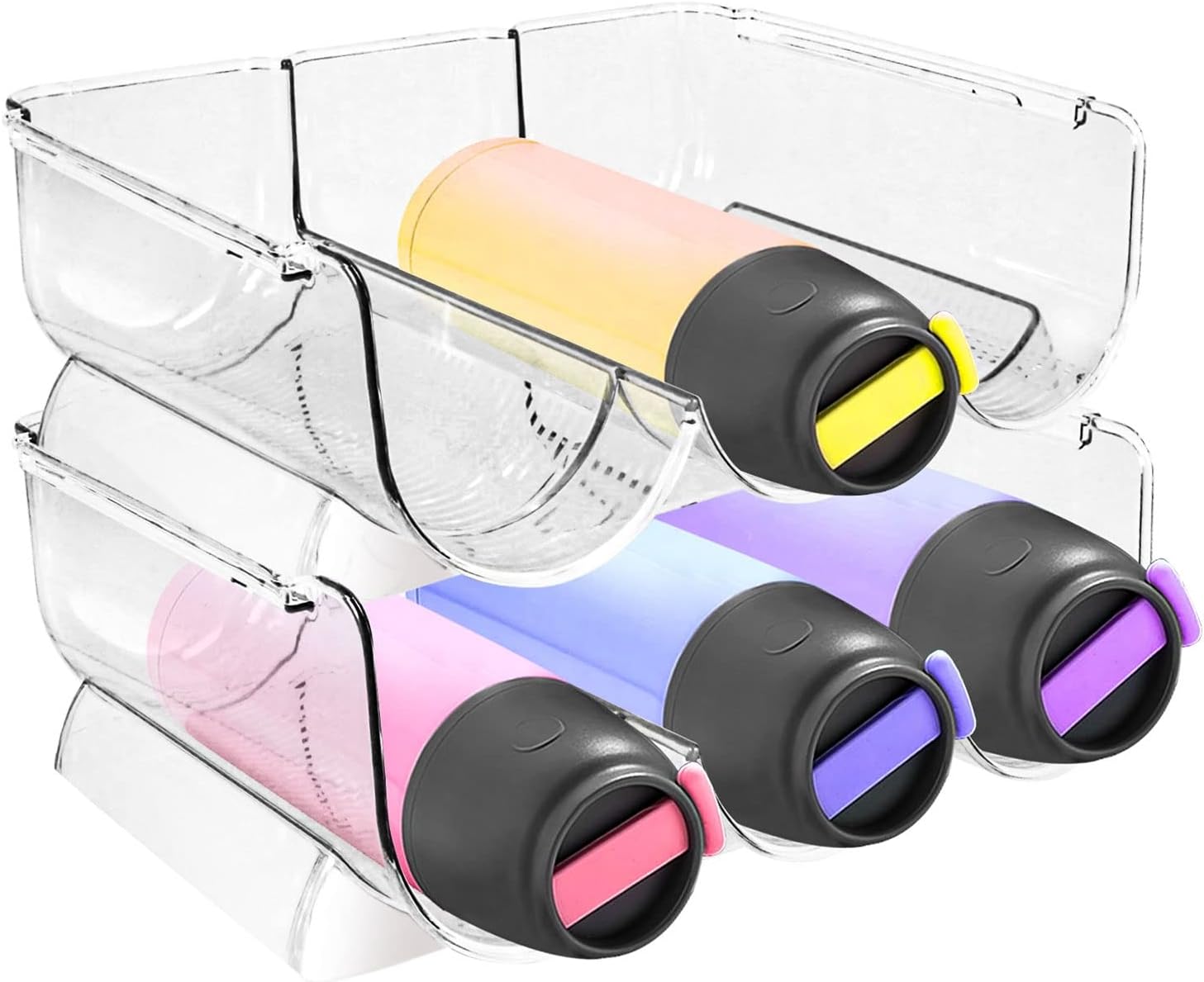 Buy Lussgucc 2 Pack Water Bottle Organizer,Plastic Stackable Water