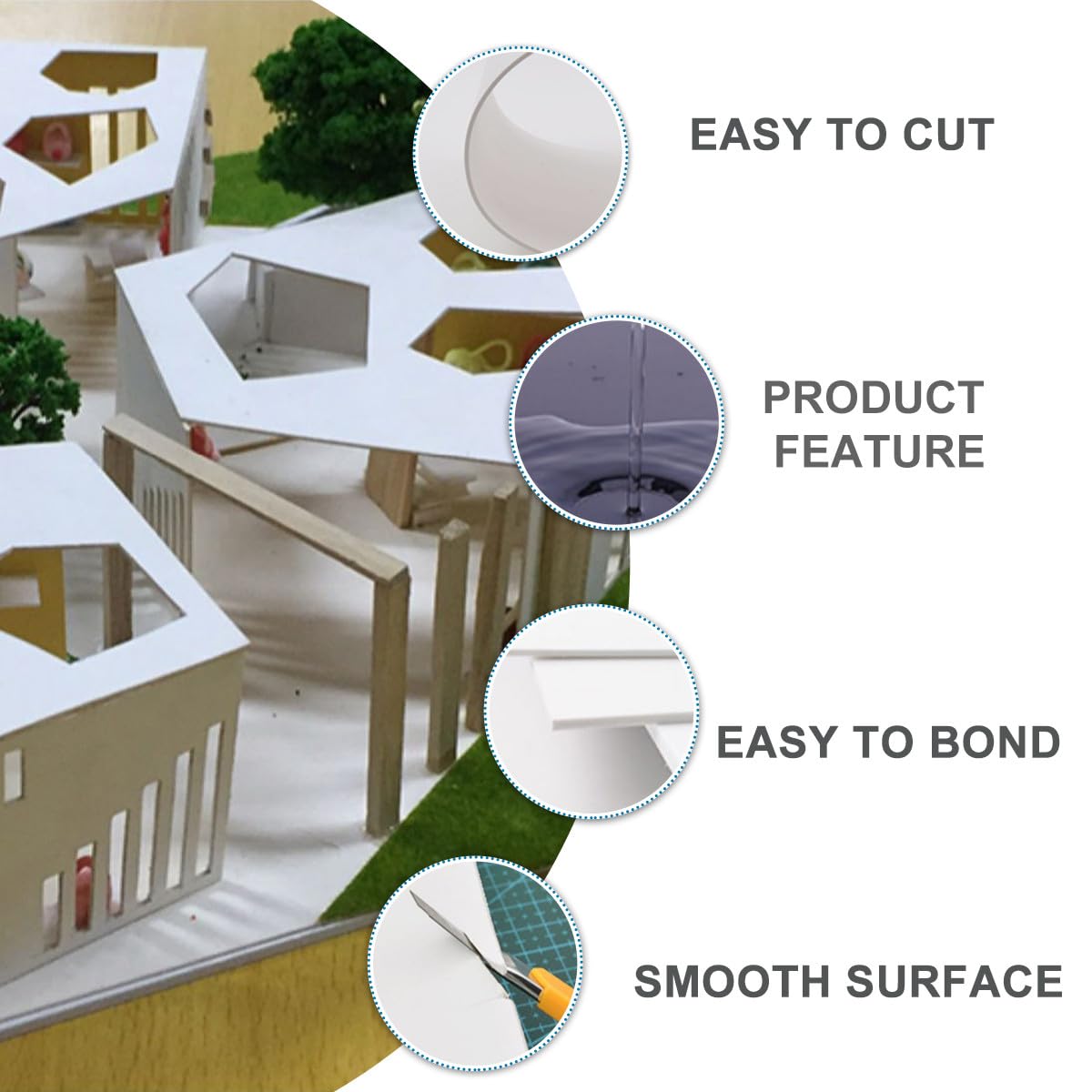 Praktische Pvc Boards aus Kunststoff 10 Stück Schaumstoffplatten Weiße für Mikrolandschaftsmodelle und Sandtisch Dekoration im Bastelbereich