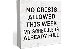 Funny Office Signs for Desk - Home Office Rustic Farmhouse Wood Box...