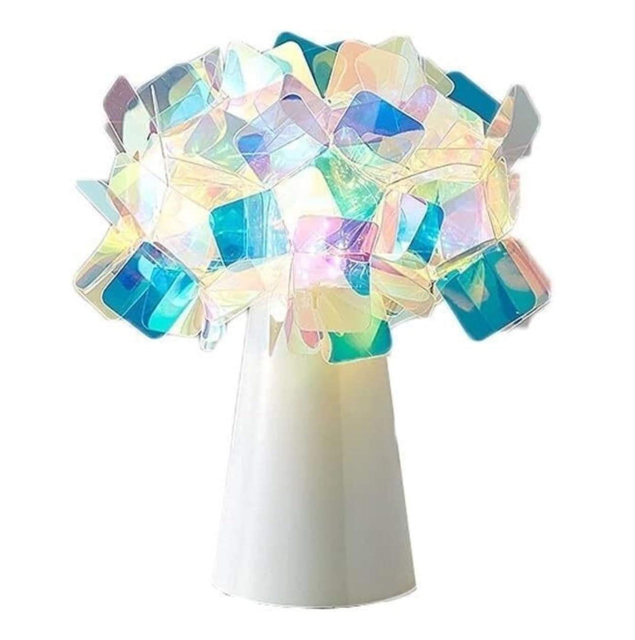 Lampa Stołowa Ładowana Lampka Nocna Żelazna Lampa Stołowa Z Abażurem PCV Kreatywna Do Salonu Sypialnia Do Domowego(Colorful)
