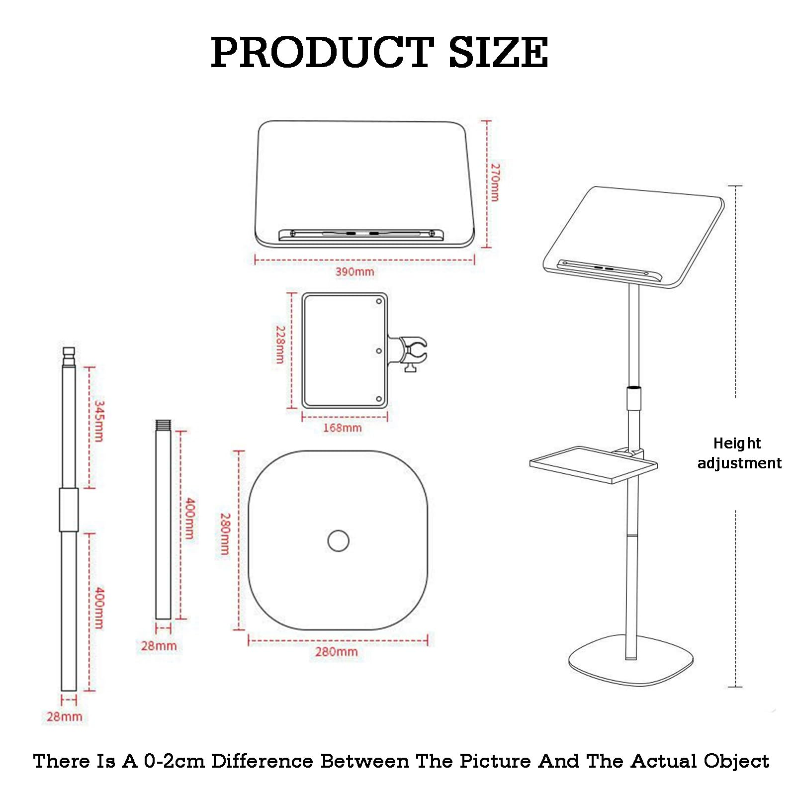 Przenośny, drewniany stojak do czytania książek, półki na nuty, udźwig 5 kg, do domowego biura, sali konferencyjnej, szkoły(1.8 meter)