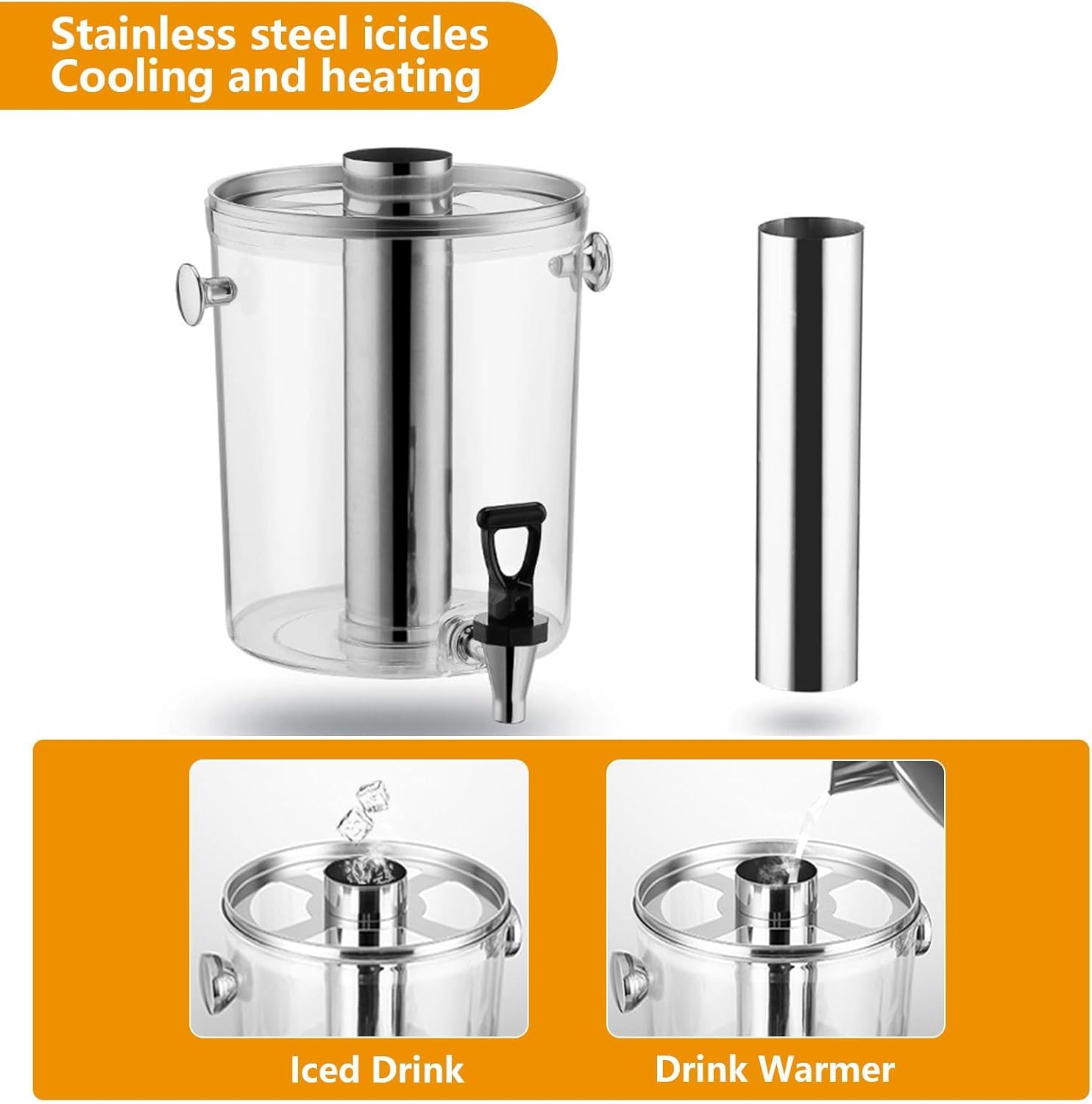 Dispensadores De Bebidas Dispensador De Bebidas Frías, Dispensador De Cerveza De Acero Inoxidable Dispensador De Jugo con Grifo para Leche, Té Y Cerveza