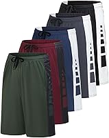 Vista 11 de Real Essentials Paquete de 5 para hombre: pantalones cortos Dry-Fit de 9" - Gimnasio atlético, entrenamiento, baloncesto, correr, bolsillos casuales