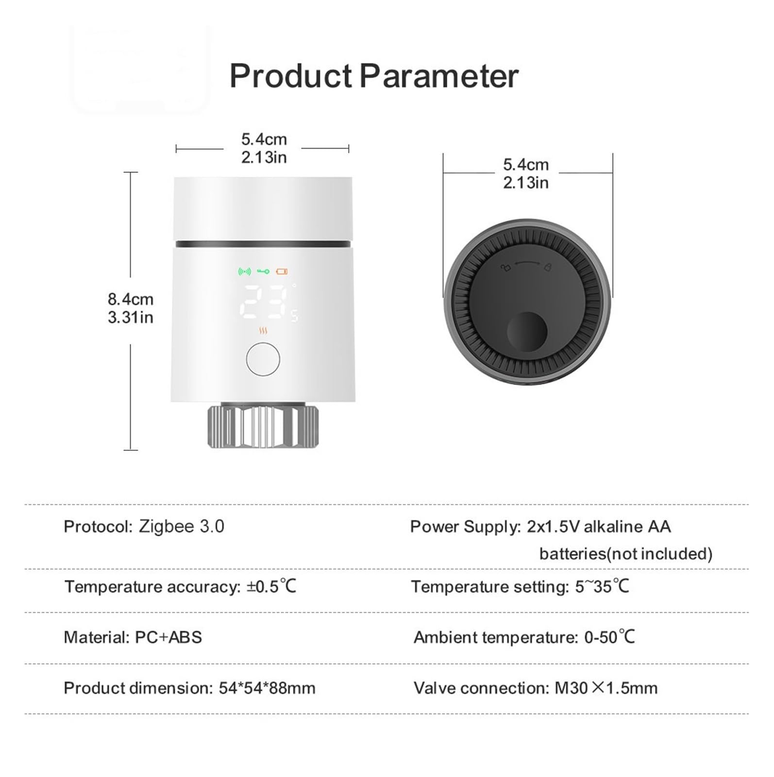 Sterownik Zaworu Termostatycznego Tuya ZigBee3.0 Smart TRV, Obsługa Siłownika Termostatu Grzejnikowego Informacja O ZgodnośCi(2PCS)