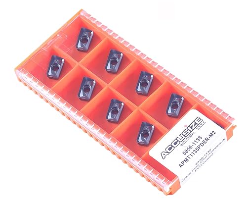 Miniatura 19 de Accusize Industrial Tools APKT11T308-LH Insertos de carburo para mecanizado de aluminio, juego de 10 piezas, 0058-1130x10