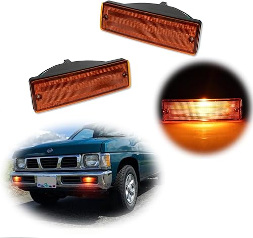 GTINTHEBOX Para Nissan 1988-1997 Hardbody Pickup, 1988-1995 Nissan Pathfinder parachoques delantero luz de señal de giro lente ámbar lámpara ámbar
