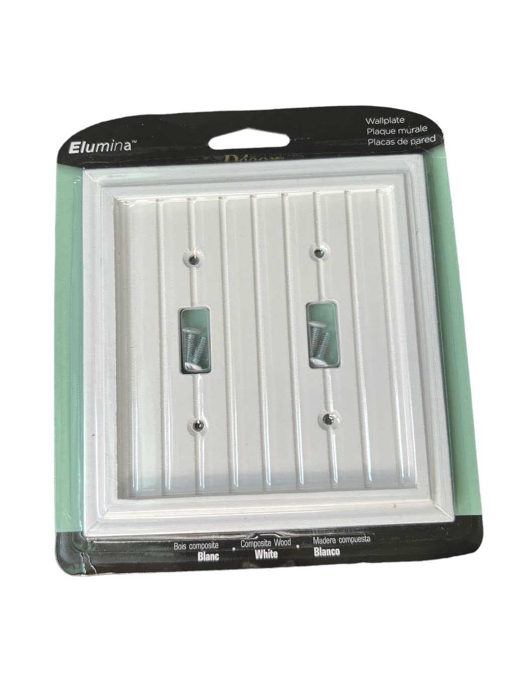 Cape Cod White Wood Wallplate, 2 Toggles