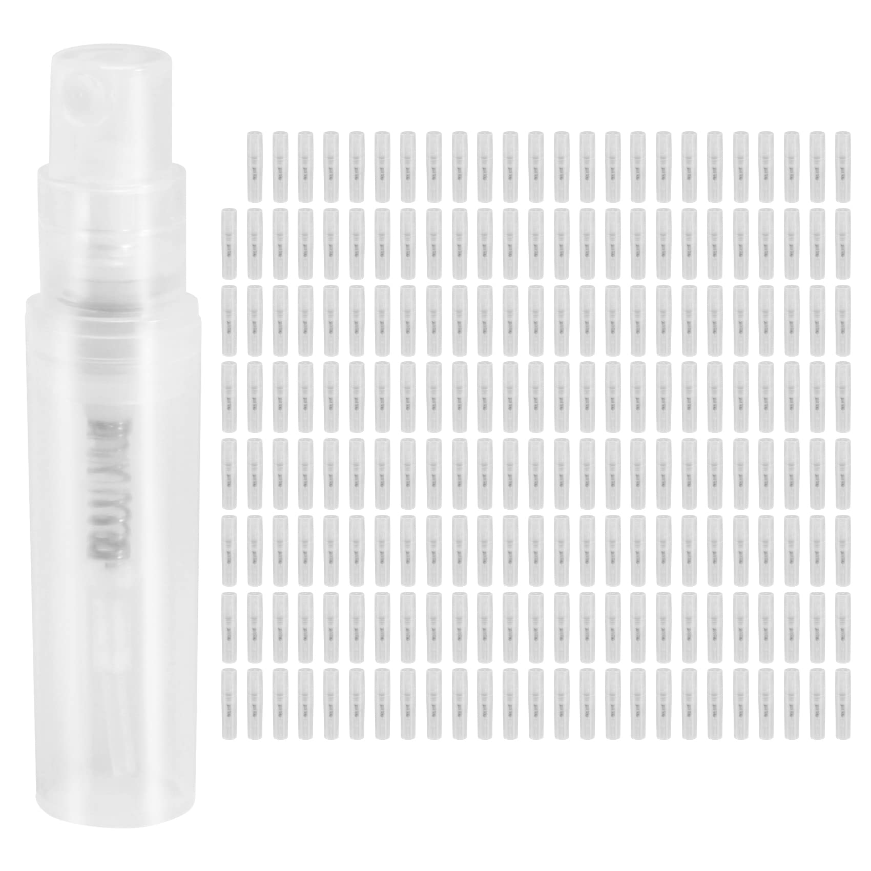 200 pezzi/saldatura, 2 ml, bottiglia in plastica trasparente, piccola confezione cosmetica, nebulizzatore, nebulizzatore